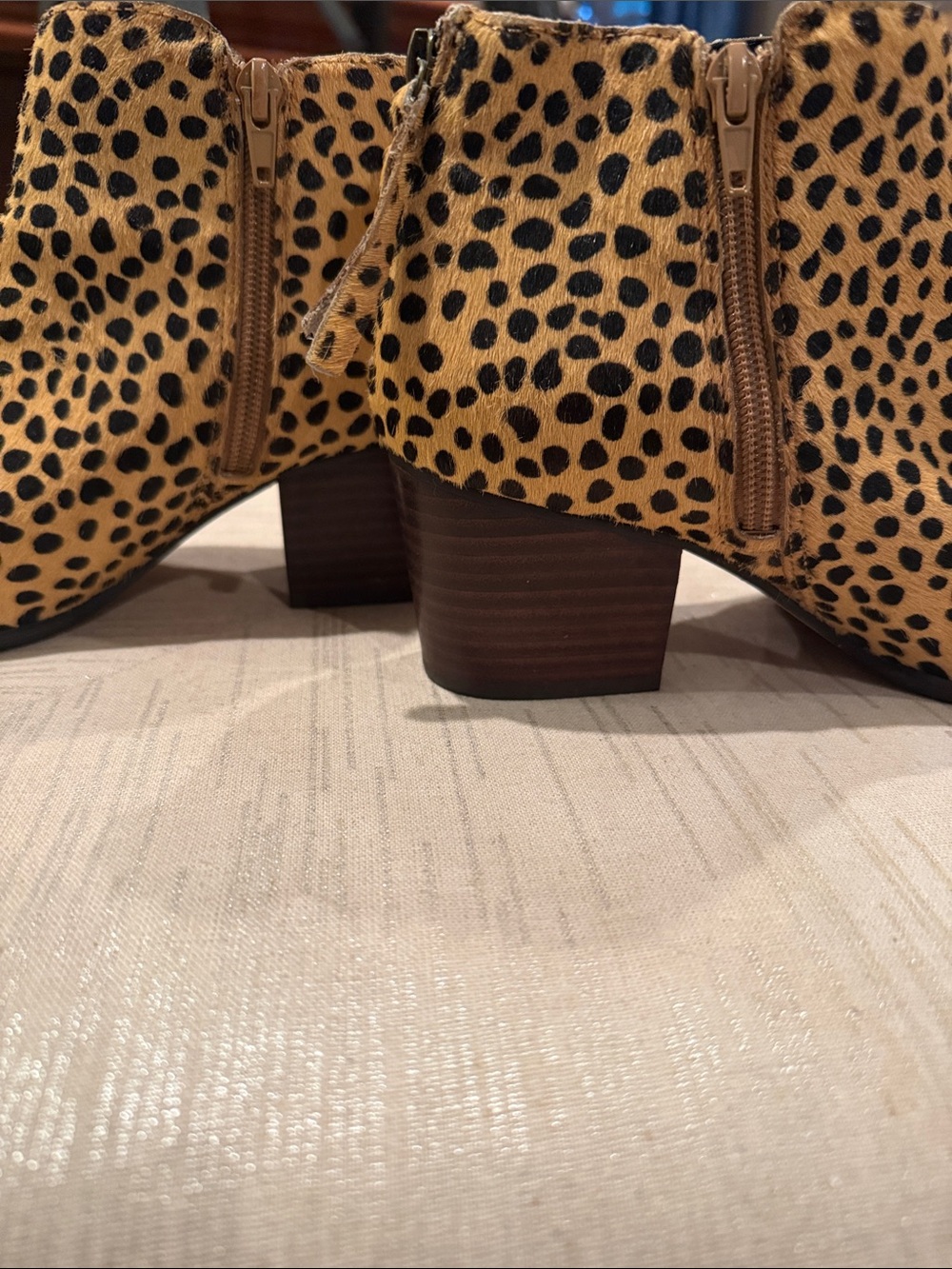 Sole Society Leopard-Print Pointed Ankle Boots - Tan & Black